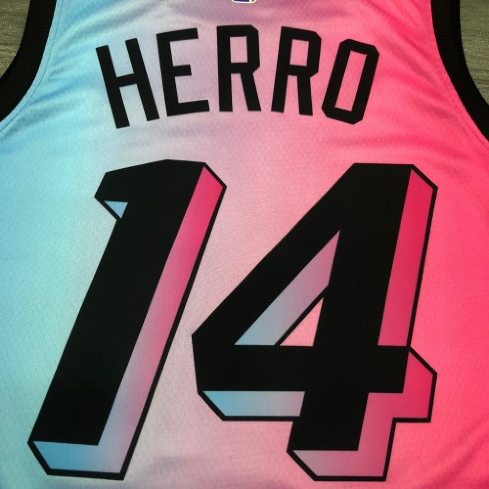 Men's Miami Heat Tyler Herro #14 Blue&Pink 20/21 Swingman Jersey - City Edition-Pro Kit Vault | Brand New 26/27 Sports Jerseys